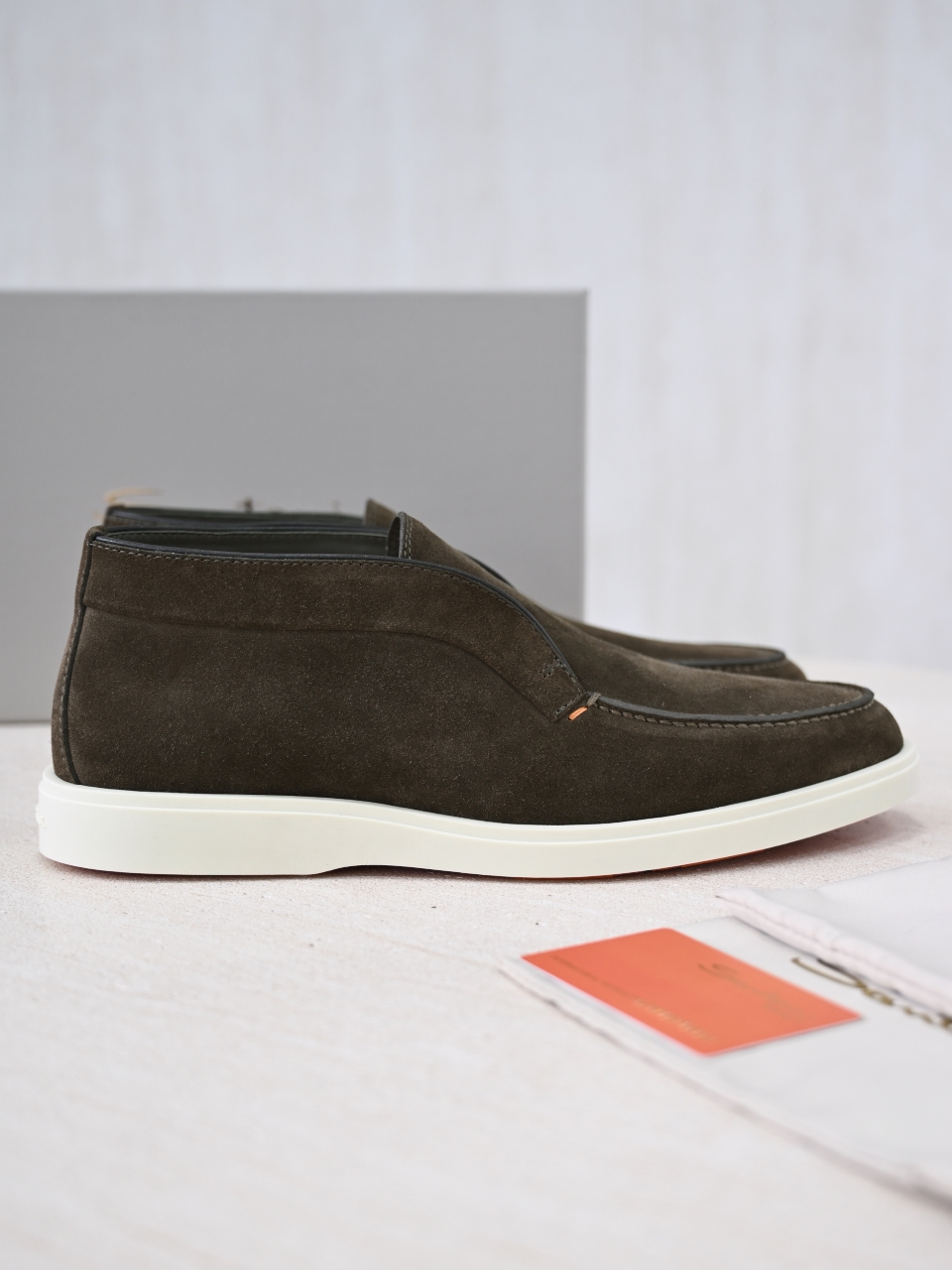 （Removable Fur Insole）Santoni Men's Suede Boots C0-ST2545