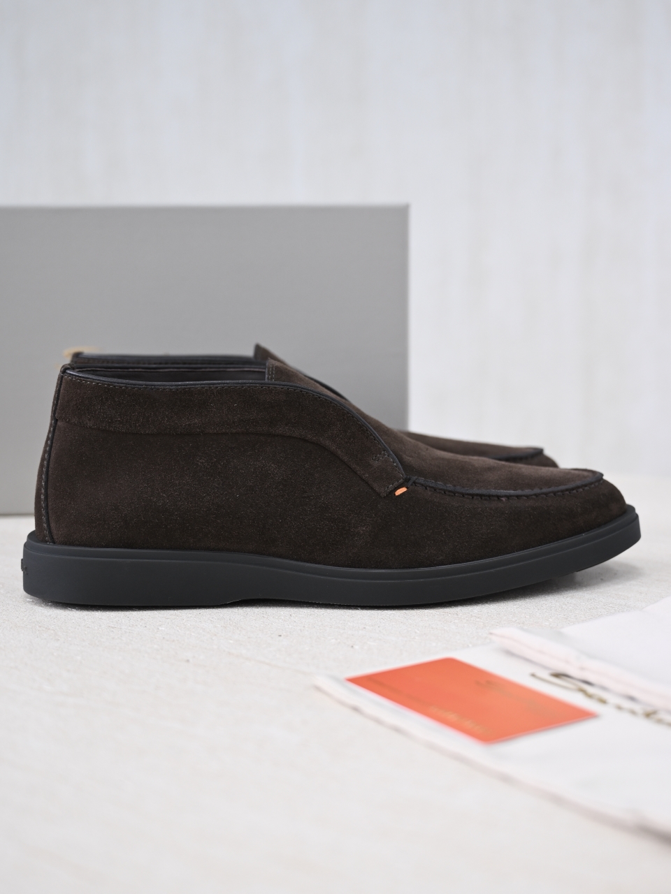 （Removable Fur Insole）Santoni Men's Suede Boots C0-ST2545