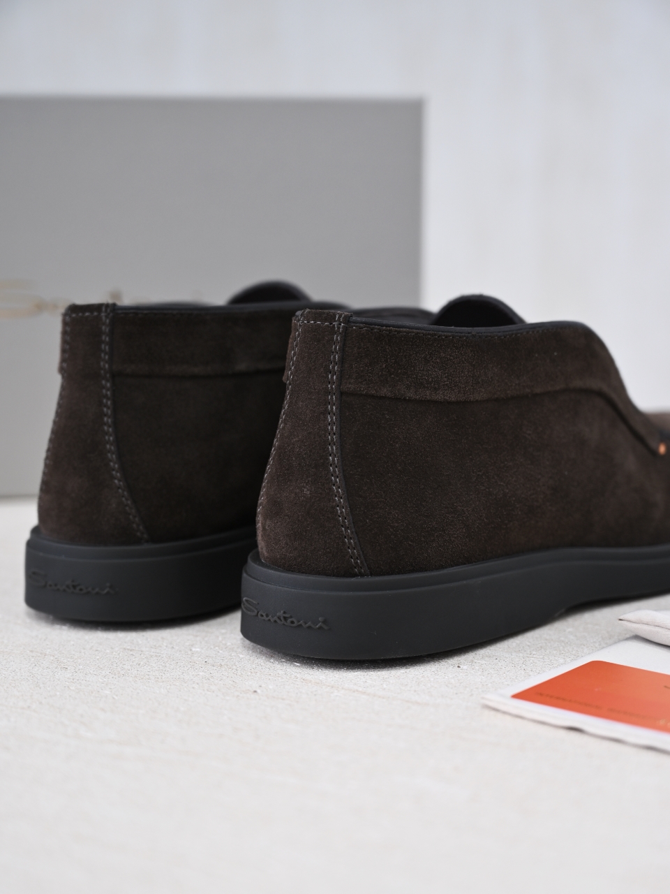 （Removable Fur Insole）Santoni Men's Suede Boots C0-ST2545