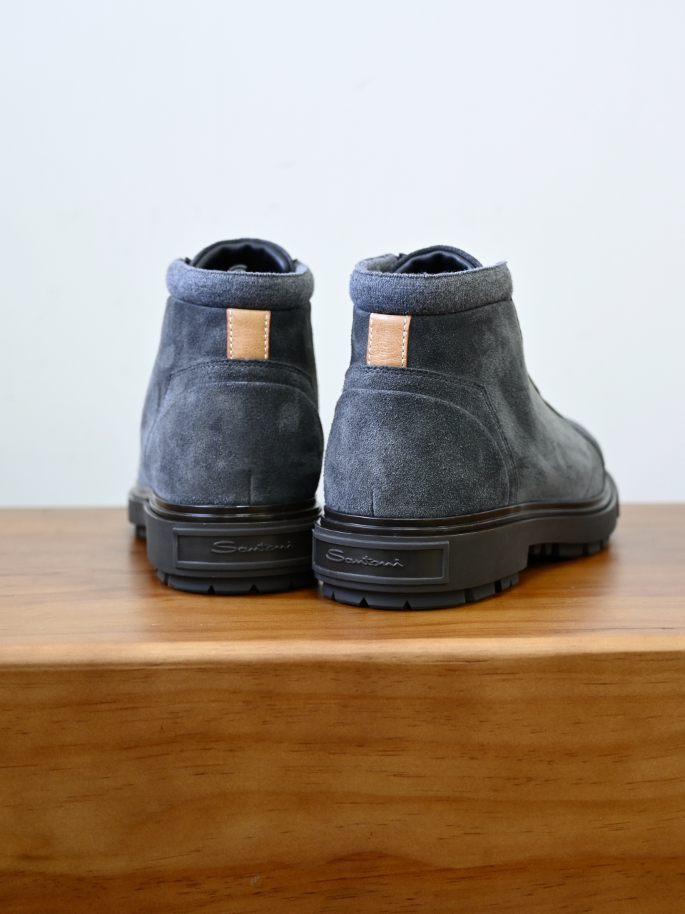 Santoni Men’s Suede Round-Toe Drawstring Hiking Ankle Boots-ST2633-C0