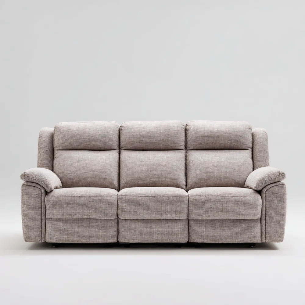 Divano a tre posti in tessuto 210x95x100 cm - Grigio Chiaro - Design Moderno-Dwellnestx