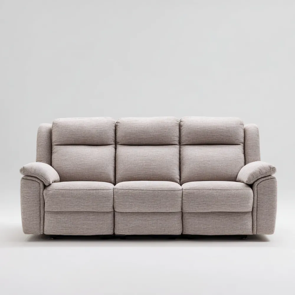 Divano a tre posti in tessuto 210x95x100 cm - Grigio Chiaro - Design Moderno-Dwellnestx