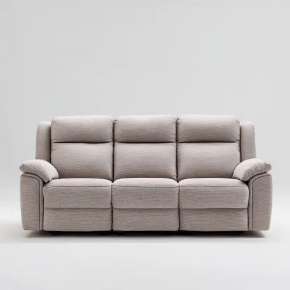 Divano a tre posti in tessuto 210x95x100 cm - Grigio Chiaro - Design Moderno-Dwellnestx