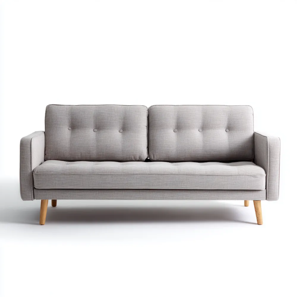 Divano due posti in Tessuto 150x85x80 cm - Grigio Chiaro-Dwellnestx