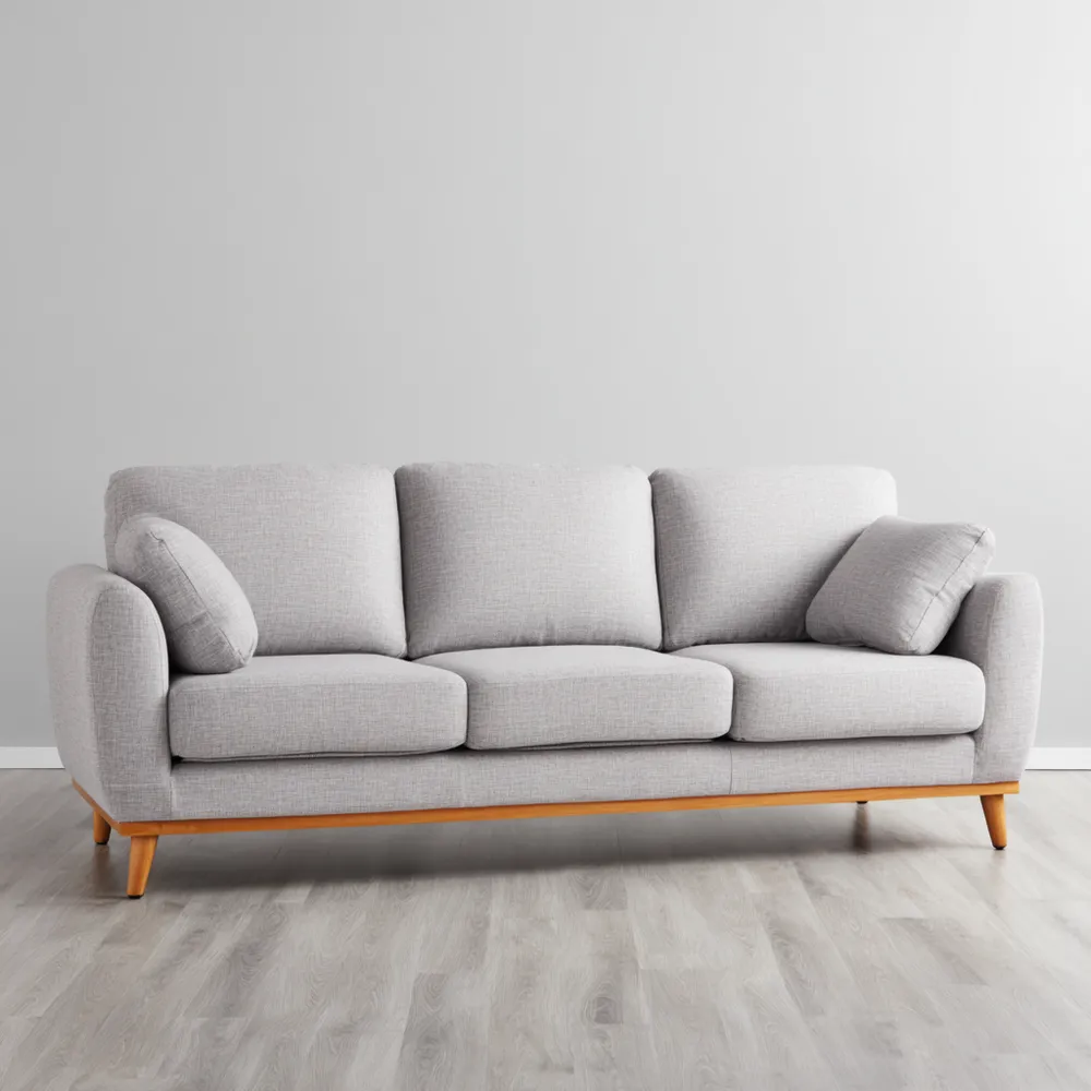 Divano a tre posti 200x80x90 cm - Tessuto - Grigio chiaro - Design moderno-Dwellnestx