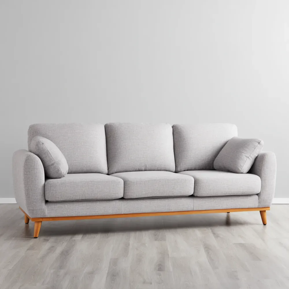 Divano a tre posti 200x80x90 cm - Tessuto - Grigio chiaro - Design moderno-Dwellnestx