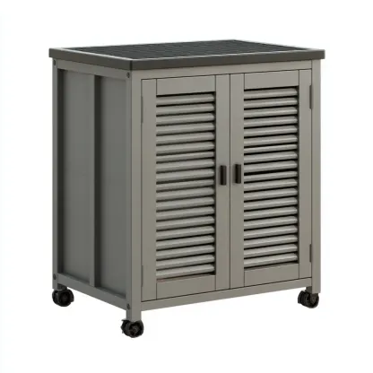 Armadio da esterno in metallo con ruote 80x40x100 cm - Grigio-Dwellnestx