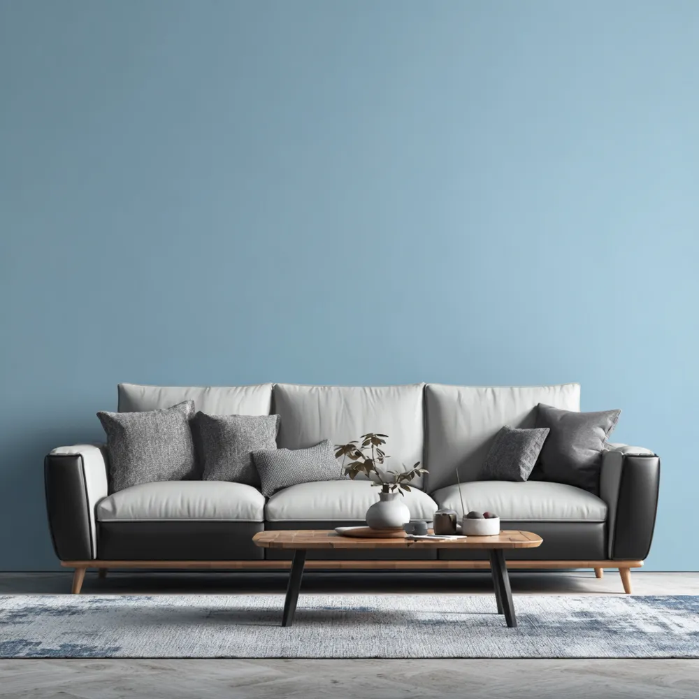 Divano a Tre Posti Ecopelle 210x90x85 cm - Grigio/Bianco - Design Moderno-Dwellnestx