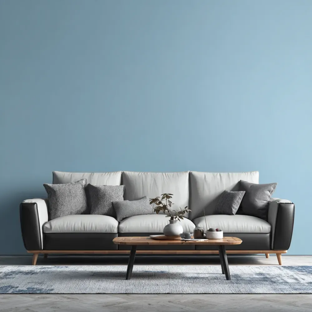 Divano a Tre Posti Ecopelle 210x90x85 cm - Grigio/Bianco - Design Moderno-Dwellnestx