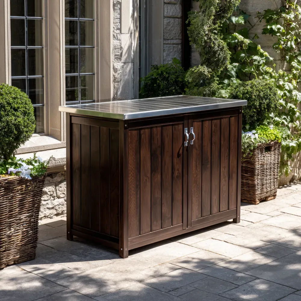 Armadio da esterno in legno 120x60x90 cm - Marrone-Dwellnestx