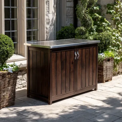 Armadio da esterno in legno 120x60x90 cm - Marrone-Dwellnestx