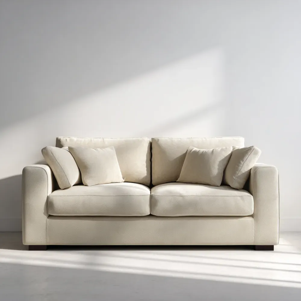 Divano due posti 160x90x85 cm Tessuto morbido – Beige – Design Contemporaneo-Dwellnestx