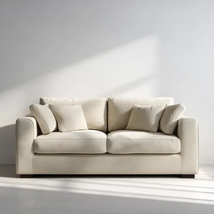 Divano due posti 160x90x85 cm Tessuto morbido – Beige – Design Contemporaneo-Dwellnestx