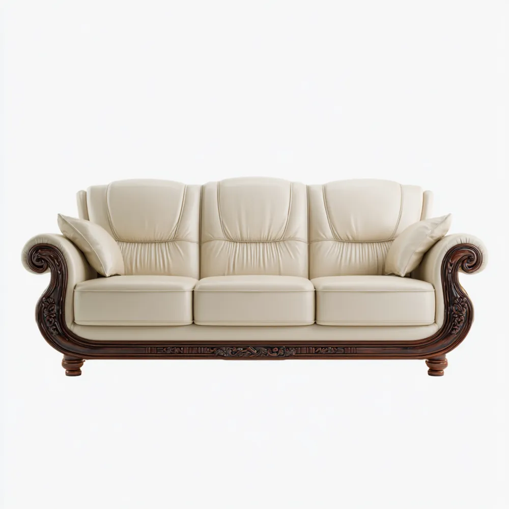 Divano a tre posti Classico 210x95x100 cm - Pelle Crema-Dwellnestx