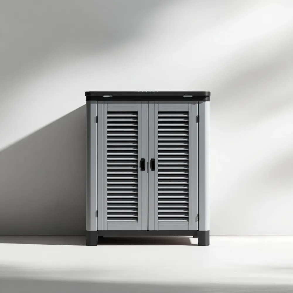 Armadio da esterno in plastica 80x45x98 cm - Grigio Scuro - Design moderno-Dwellnestx