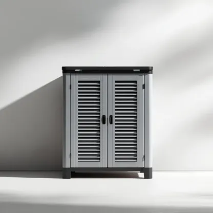 Armadio da esterno in plastica 80x45x98 cm - Grigio Scuro - Design moderno-Dwellnestx