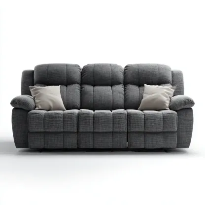 Divano a tre posti in tessuto imbottito 200x90x100 cm - Grigio scuro-Dwellnestx