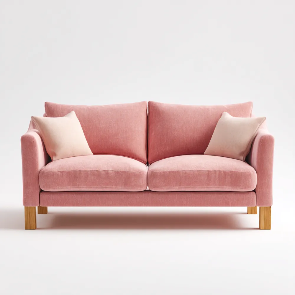 Divano due posti in tessuto 150x90x85 cm - Rosa - Design moderno-Dwelllinivo