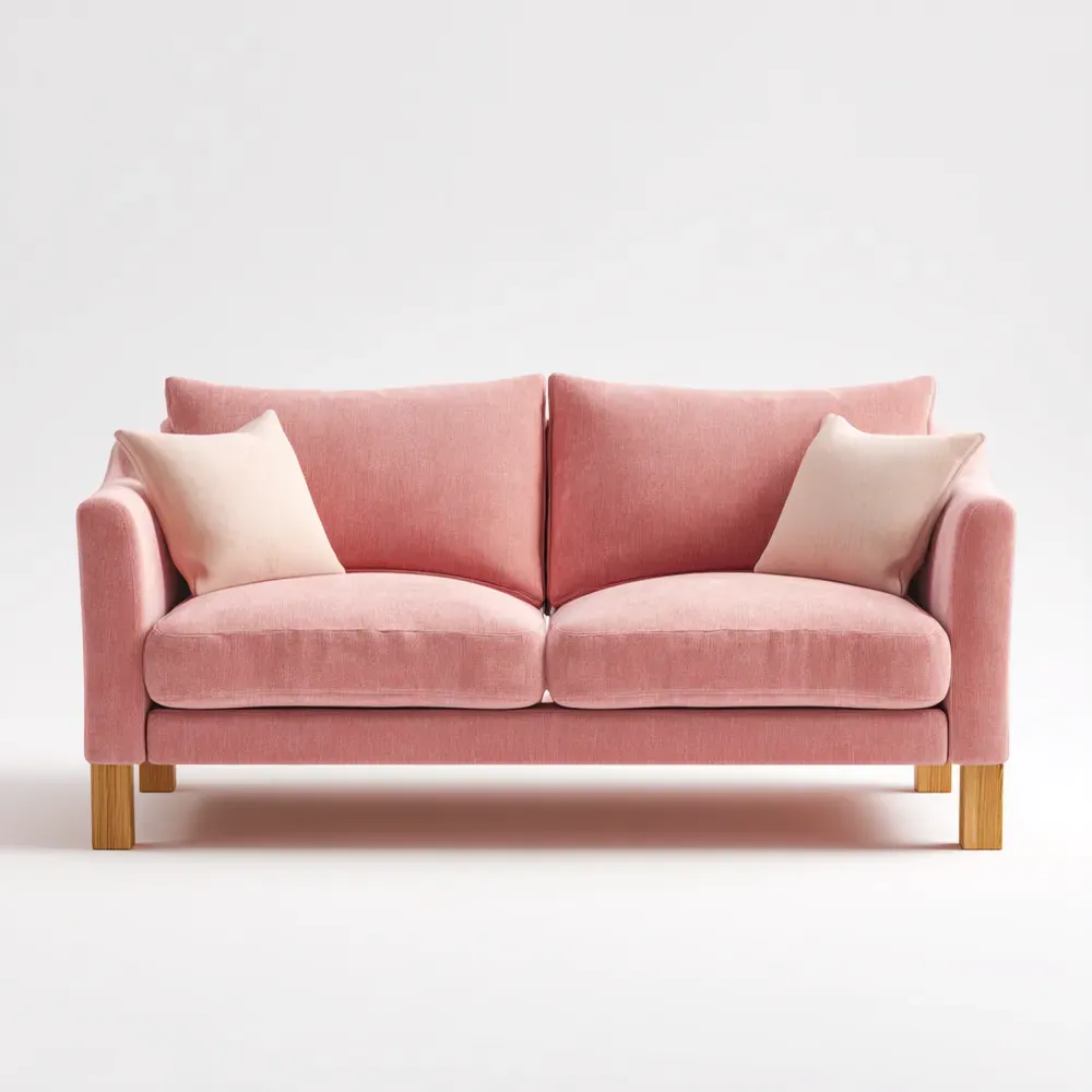 Divano due posti in tessuto 150x90x85 cm - Rosa - Design moderno-Dwelllinivo