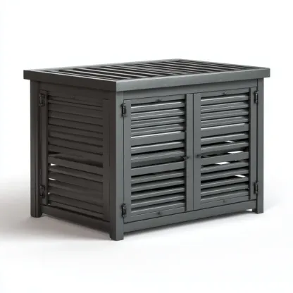 Cassapanca da esterno in metallo 120x60x65 cm - Grigio scuro - Design contemporaneo-Dwelllinivo