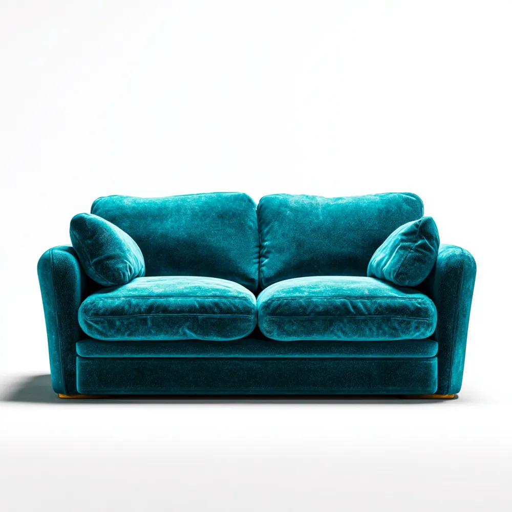 Divano due posti in velluto 150x85x90 cm - Turchese - Design moderno-Dwelllinivo