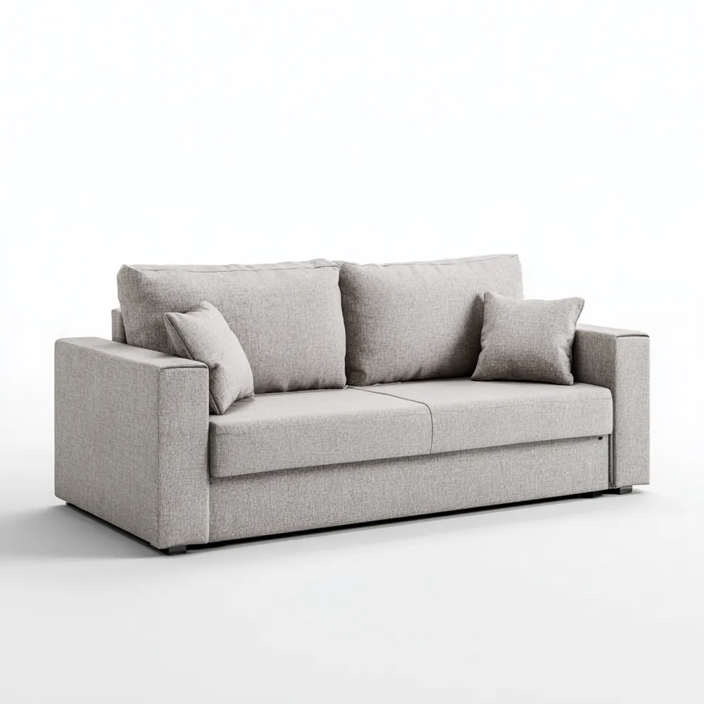 Divano a due posti in tessuto 180x85x90 cm - Grigio chiaro - Design moderno-Dwelllinivo