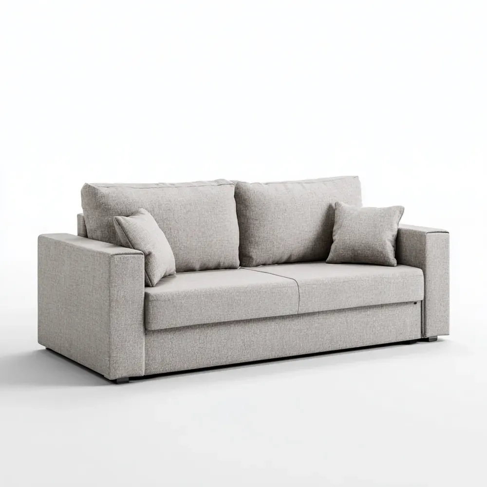 Divano a due posti in tessuto 180x85x90 cm - Grigio chiaro - Design moderno-Dwelllinivo