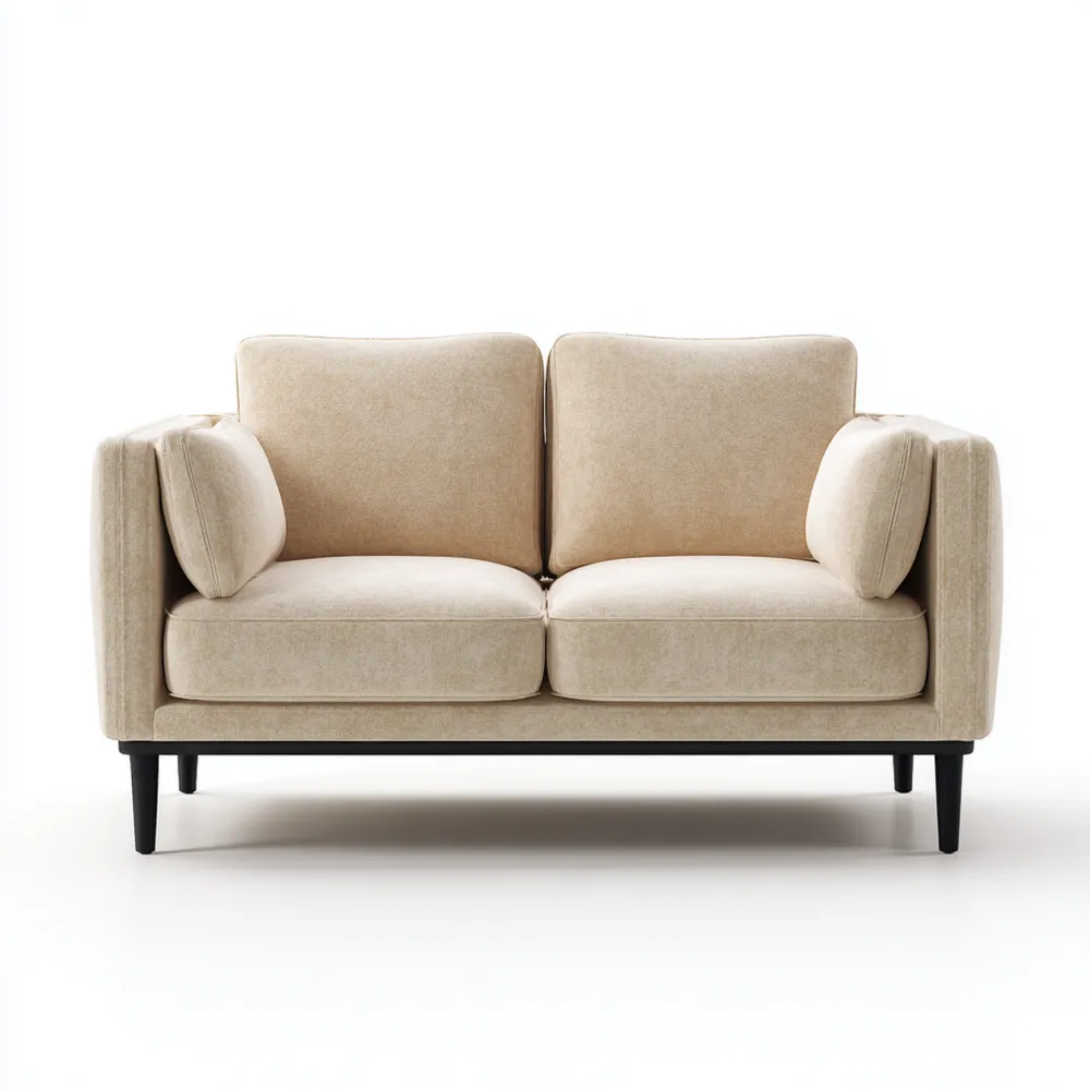 Divano due posti in tessuto 140x80x85 cm - Beige - Design moderno-Dwelllinivo