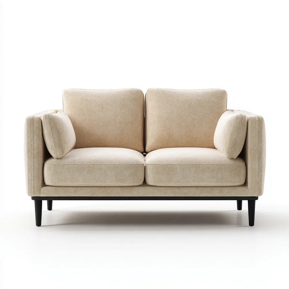 Divano due posti in tessuto 140x80x85 cm - Beige - Design moderno-Dwelllinivo