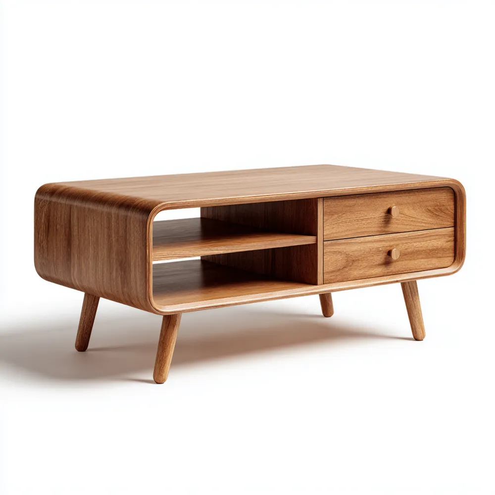 Tavolino da caffè in Legno Naturale 90x50x40 cm – Stile Scandinavo-Dwellhomio