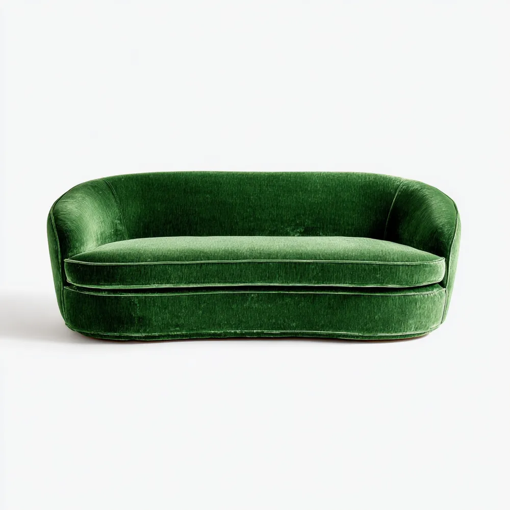 Divano due posti 150x85x75 cm in velluto Verde - Design moderno-Dwellhomio