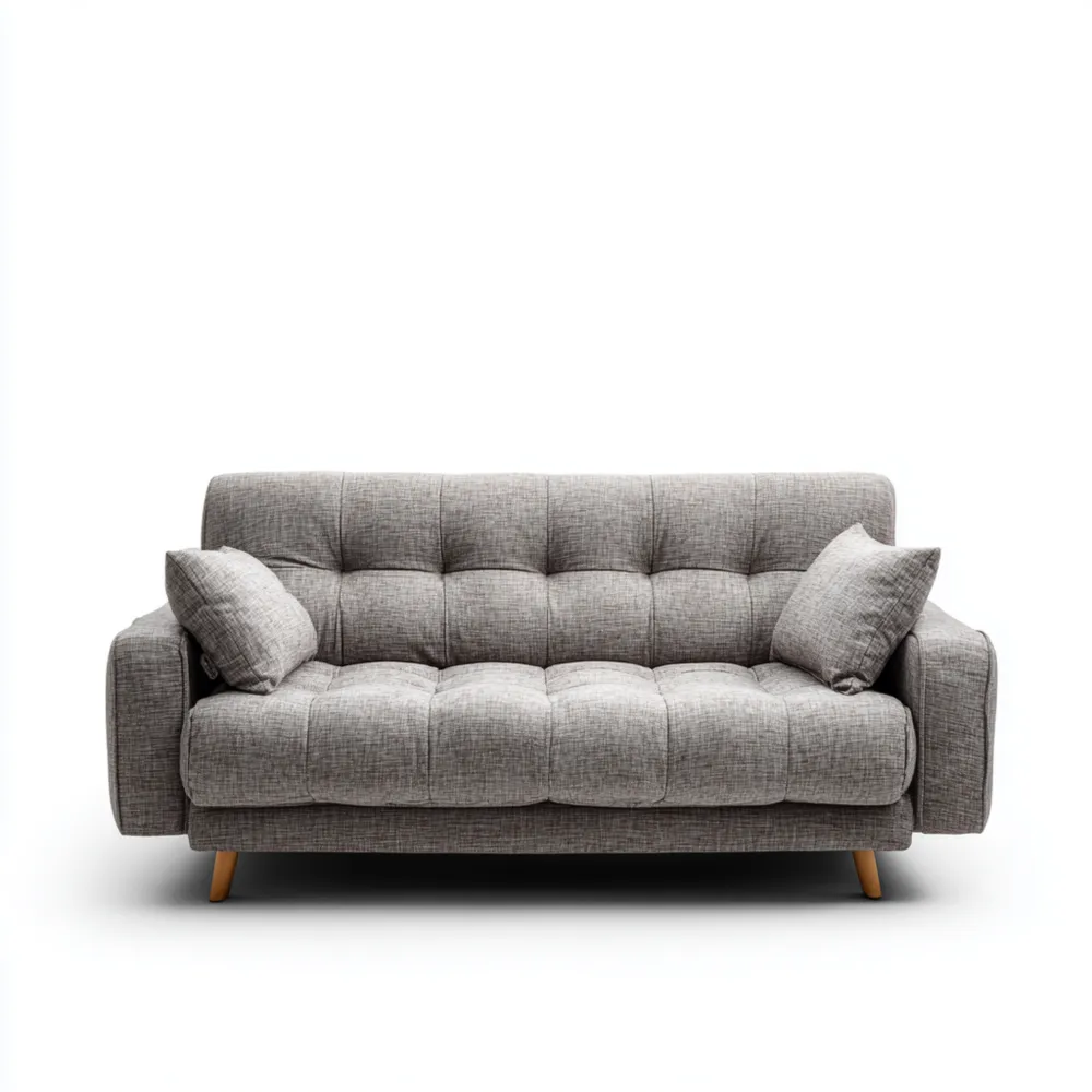 Divano due posti 150x85x90 cm in Tessuto - Grigio Chiaro - Design Moderno-Dwellhomio