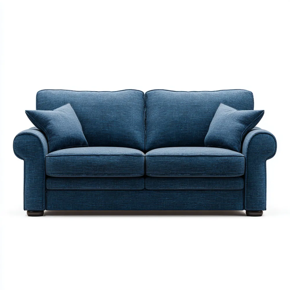 Divano due posti in tessuto 140x85x80 cm – Blu – Design classico-Dwellhomio