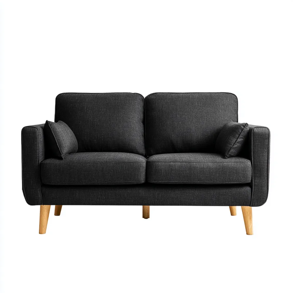 Divano due posti Tessuto 140x85x80 cm - Antracite - Design Moderno-Dwellhomio