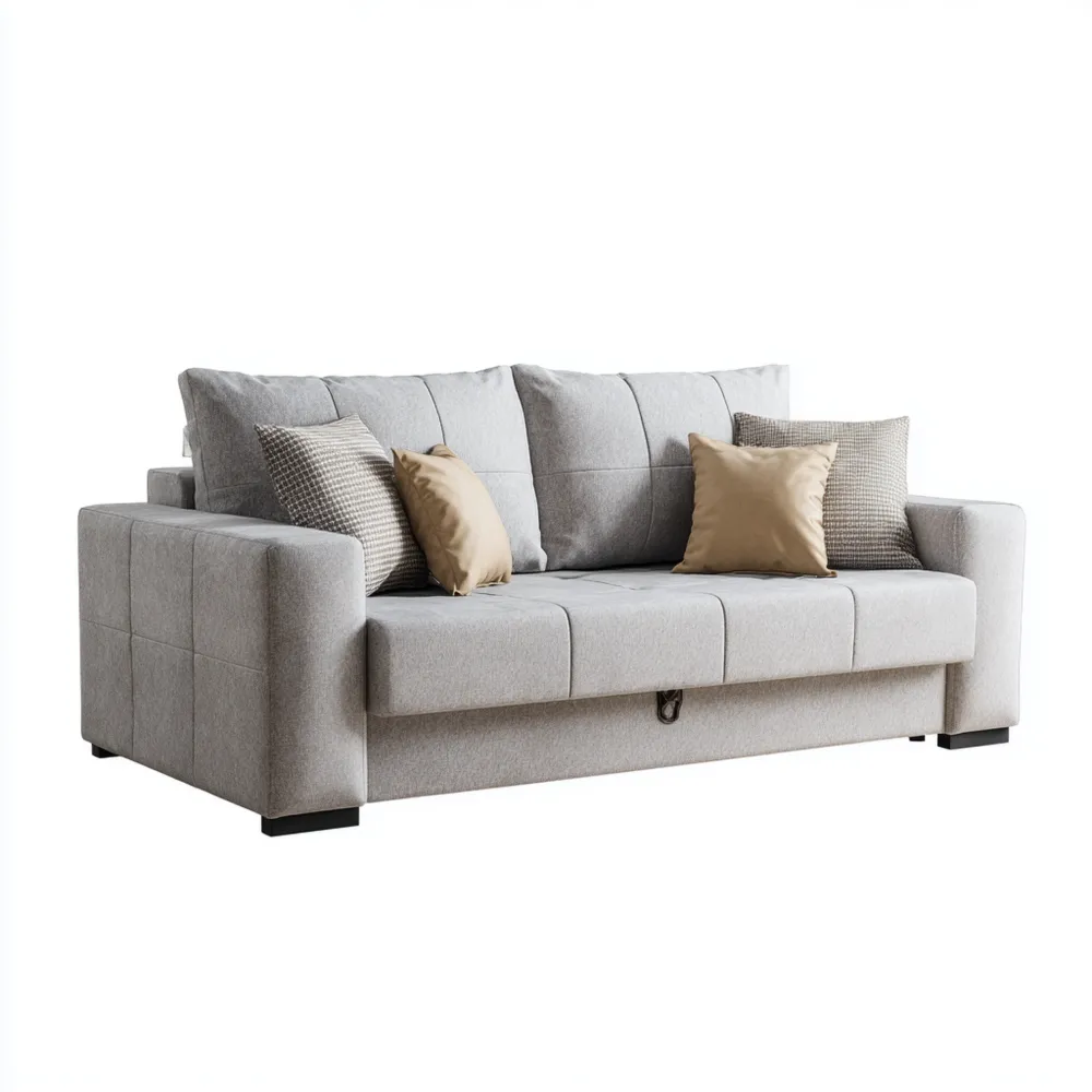 Divano due posti 190x90x85 cm Tessuto Grigio – Design Moderno-Dwellhomio