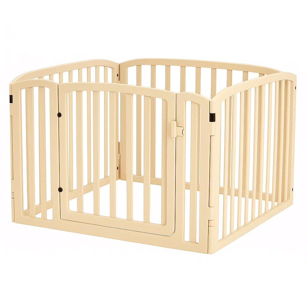 Recinzione per cani Ottagonale in Legno Beige-dreamloomz