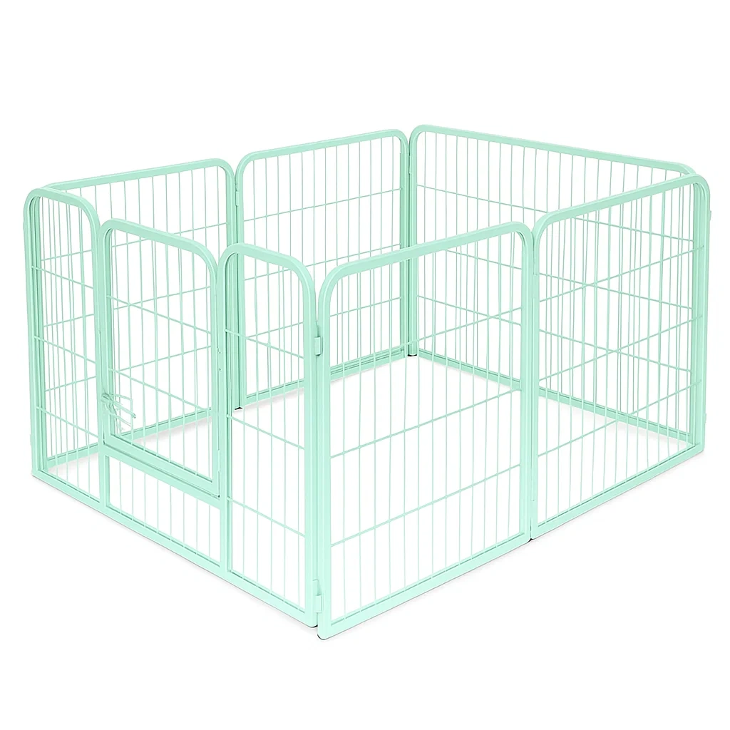 Recinzione per cani in Acciaio Verde Menta 80×80×60 cm-dreamloomz