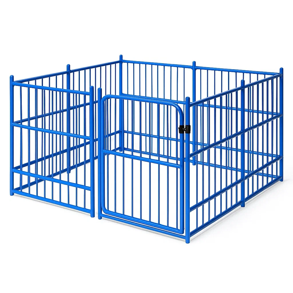 Recinzione per cani in Metallo Verniciato Blu 125×80×70 cm-dreamloomz