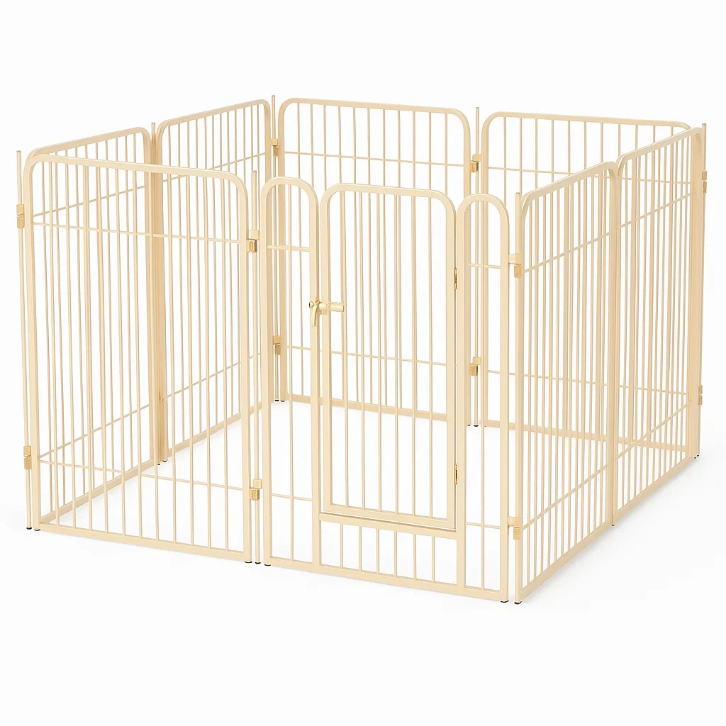 Recinzione per cani in Metallo Beige-dreamloomz