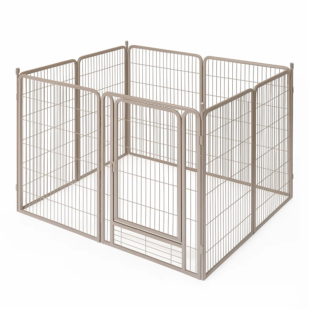 Recinzione per cani in Acciaio Verniciato Grigio-dreamloomz