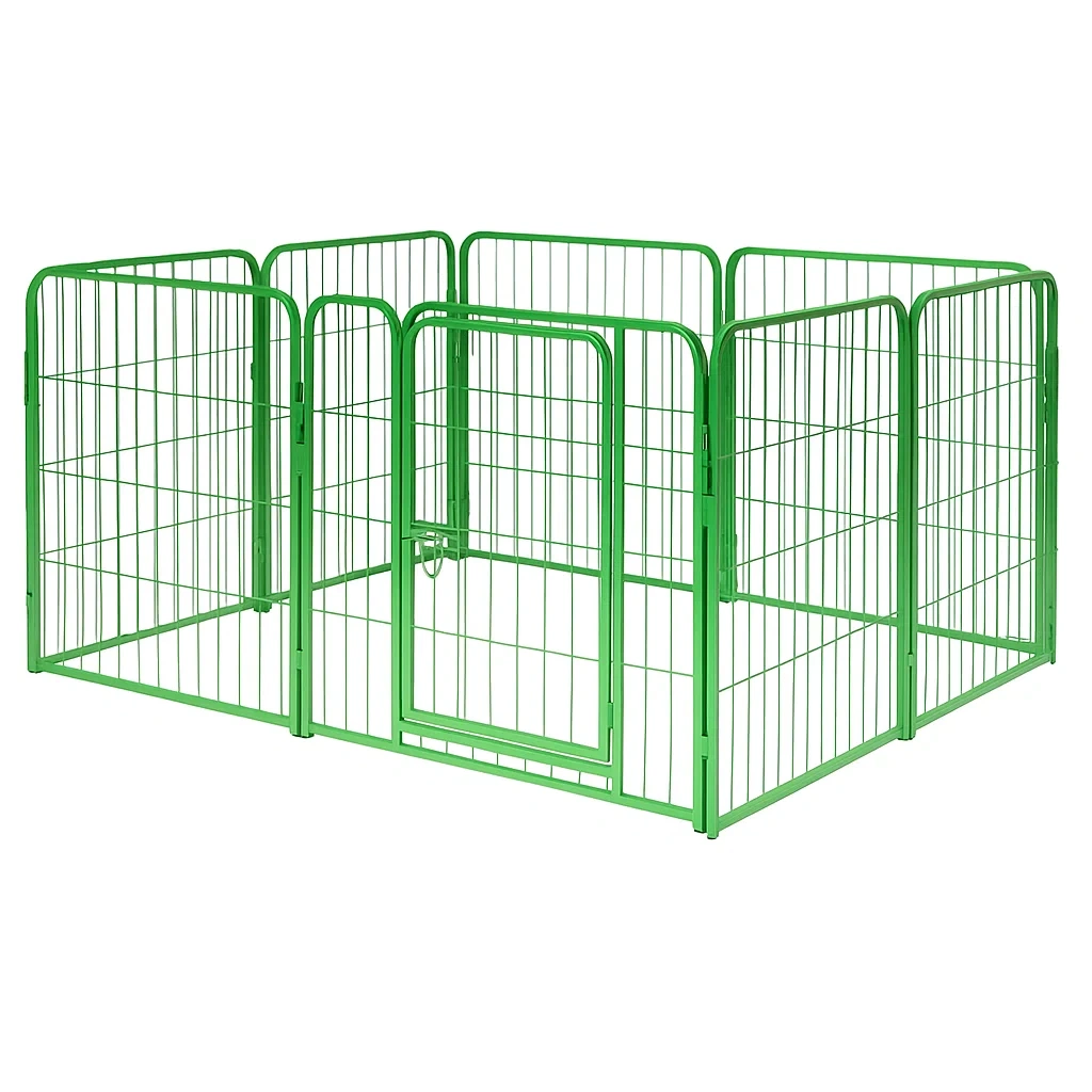 Recinzione per cani in Acciaio Verde 125×80×80 cm-dreamloomz