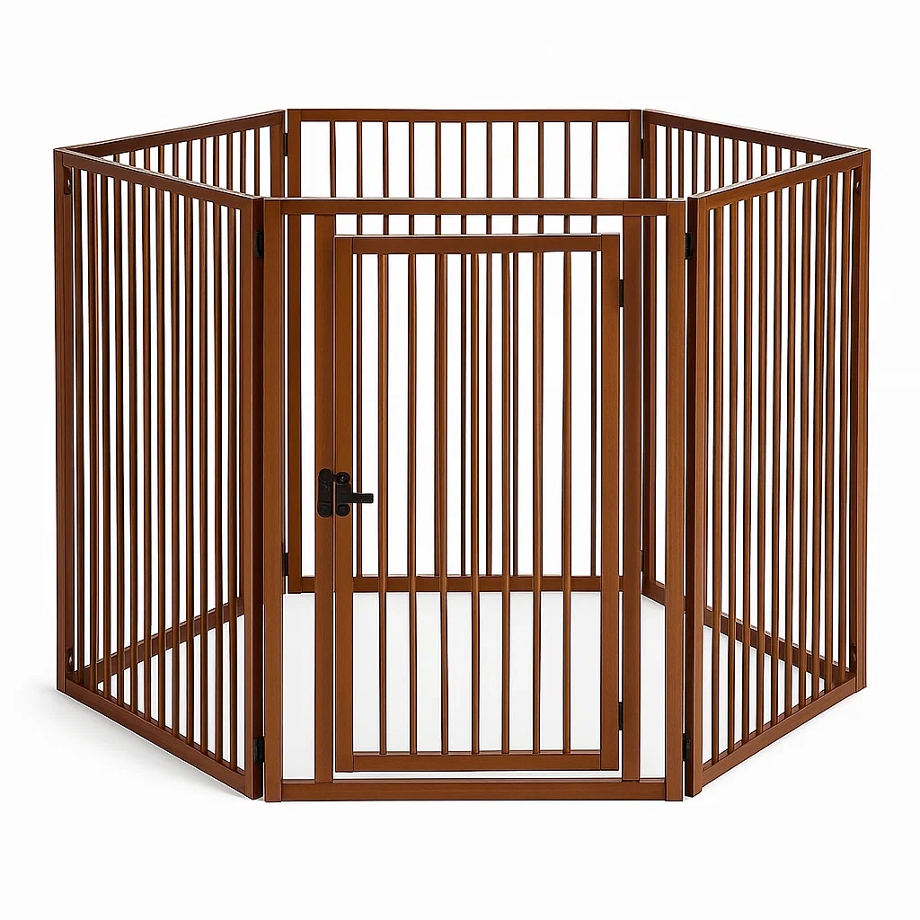 Recinzione per cani Esagonale in Metallo Marrone-dreamloomz