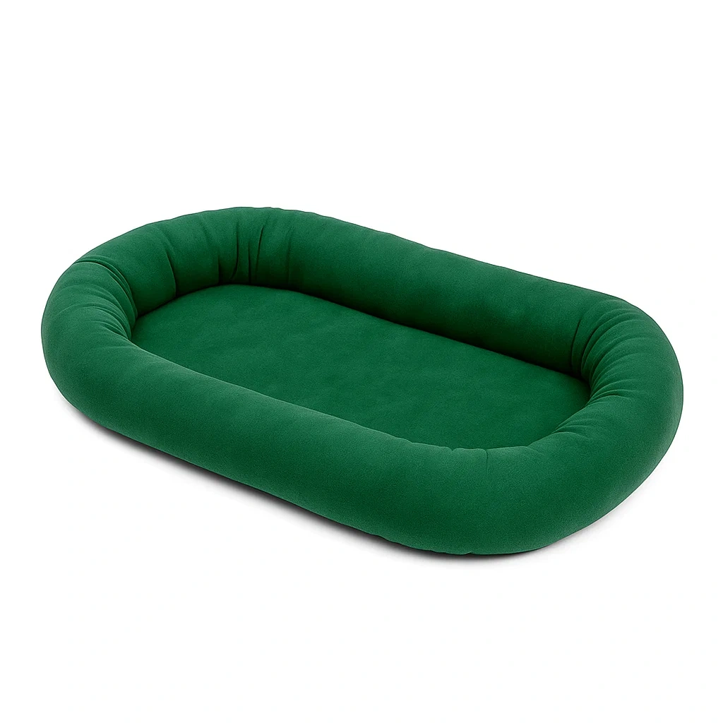 Letto per cani Ovale in Cotone Verde 100×60×10 cm-dreamloomz