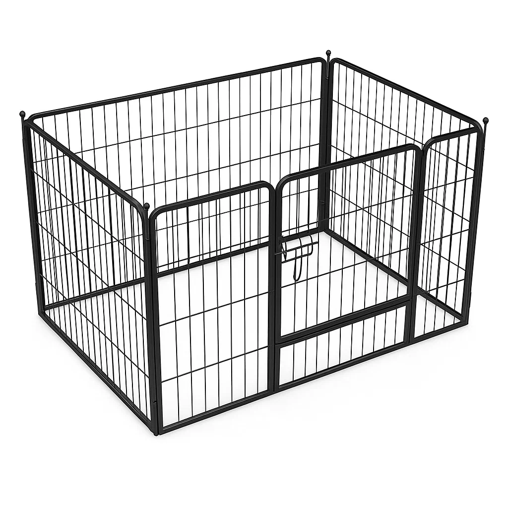 Recinzione per cani in Metallo Nero 180×90×70 cm-dreamloomz