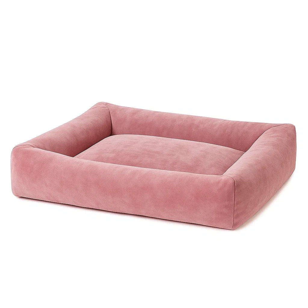 Letto per cani in Tessuto Scamosciato Rosa-dreamloomz