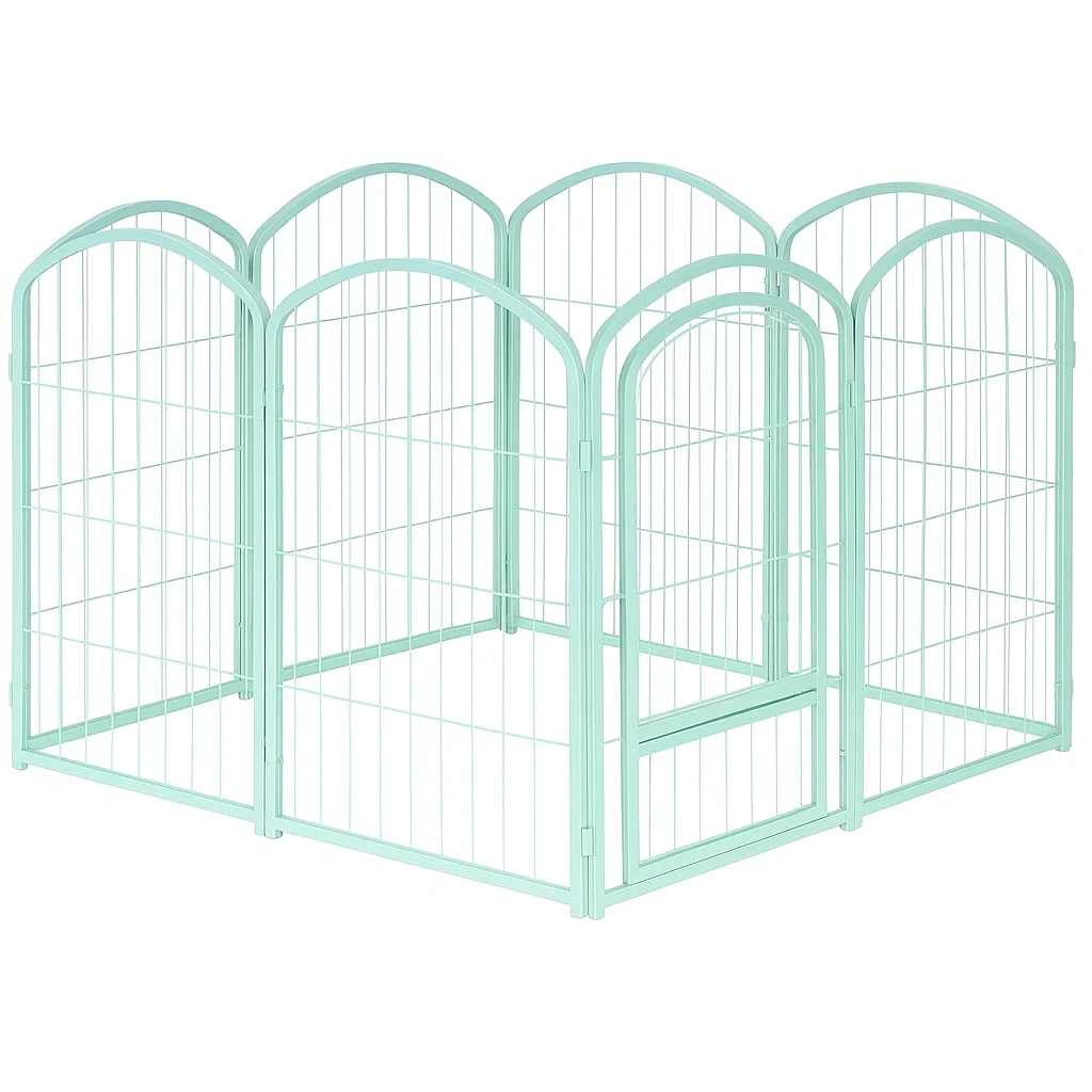 Recinzione per cani in Metallo Verniciato Verde-dreamloomz