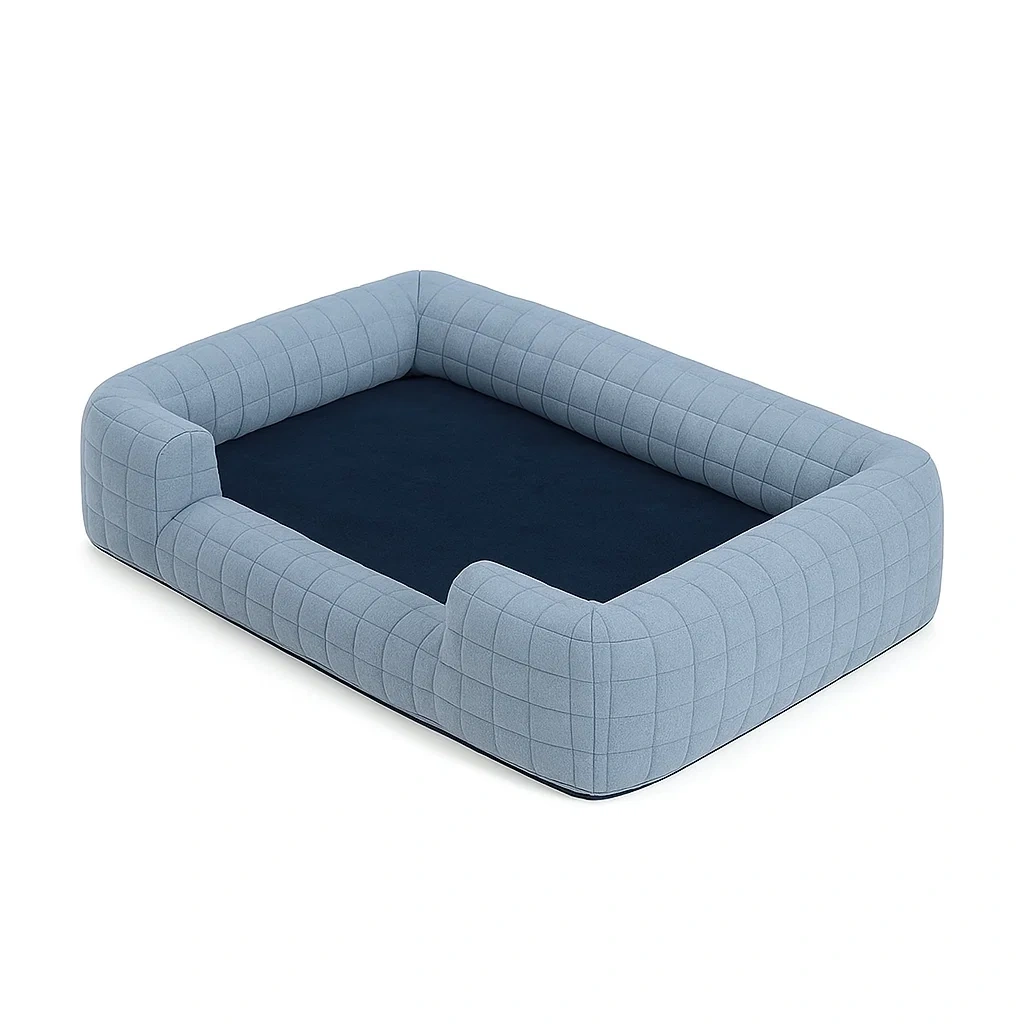 Letto per cani in Poliestere Blu 120×80×20 cm-dreamloomz