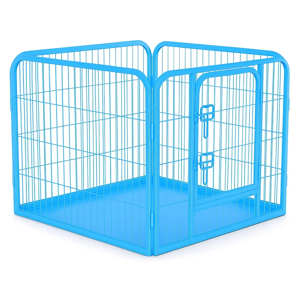 Recinzione per cani in Metallo Blu 100×100×70 cm-dreamloomz