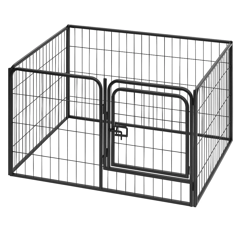 Recinzione per cani in Metallo Nero con Porta-dreamloomz