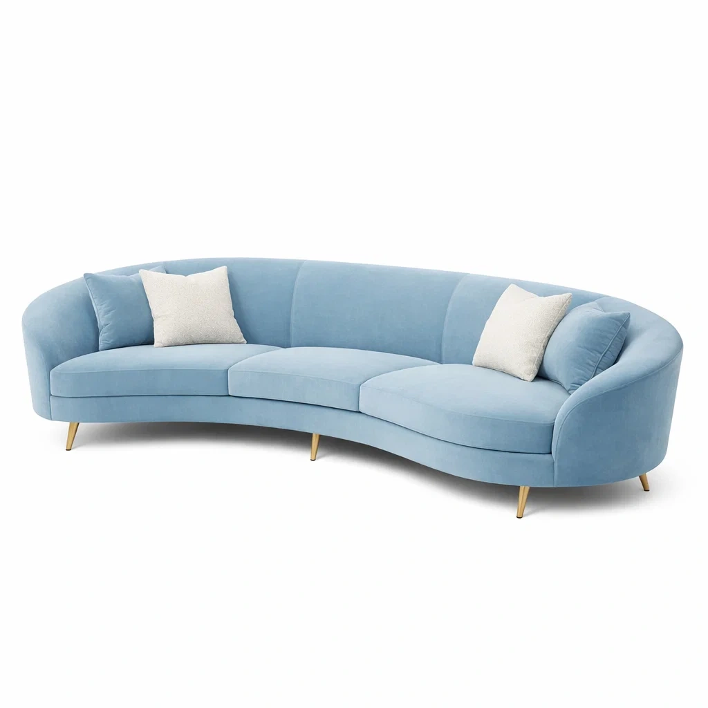 Canape courbe 3 places en tissu-vibehearth